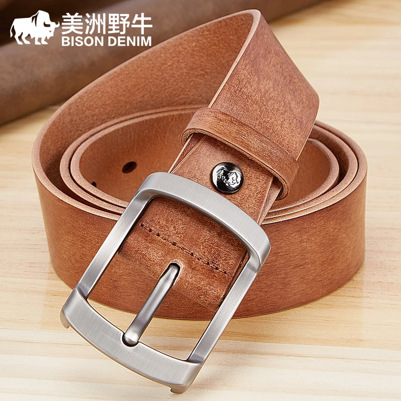 

Genuine Cow Leather High Quality Men Belt Vintage Cowhide Strap Casual Business Cowboy Male Fashion Designer Belt for Men Jeans