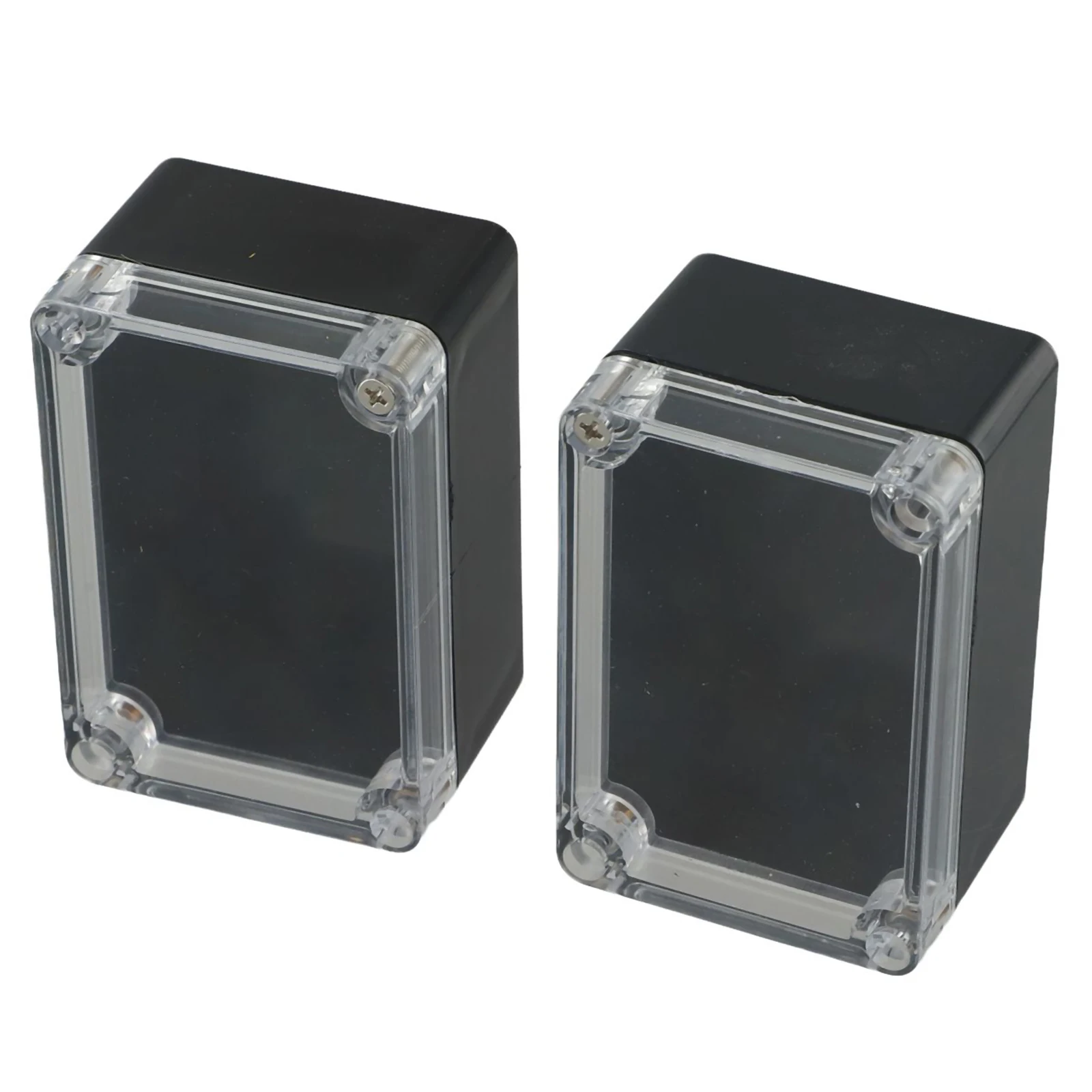 2 Pcs Waterproof Junction Boxes Outdoor Electrical Box For Electronics Power Transparent Black Waterproof Junction Boxes