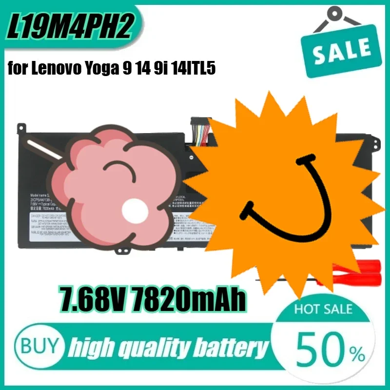 

7.68V 60Wh 7820mAh L19M4PH2 Laptop Battery for Lenovo Yoga 9 14 9i 14ITL5 SB10Z33898 L19C4PH2+Tool