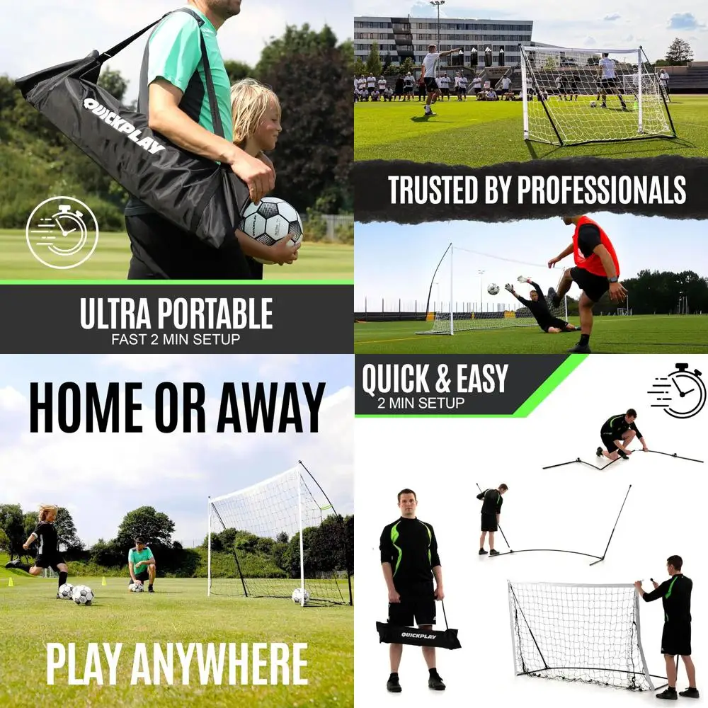 

Portable Soccer Goal with Quick Setup, Carry Bag, and Net in 7 Sizes for Kids & Adults