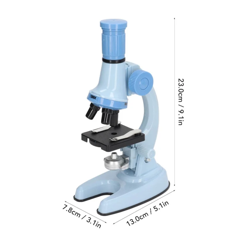 Brinquedo de microscópio educacional ferramenta de laboratório biológico brinquedo de microscópio para crianças azul