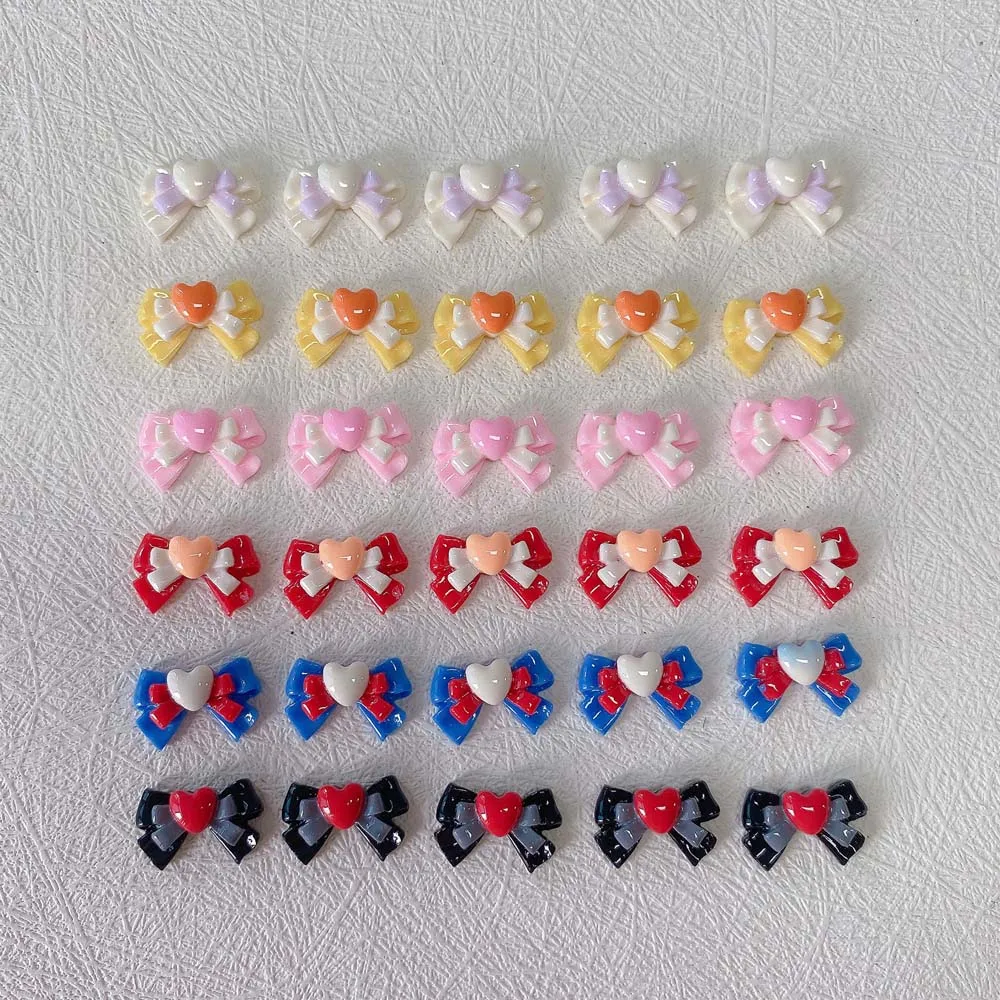 

20pcs Candy Color Bows Nail Art Charm 3D Resin Sailor Girls Moon Hybrid Bowknot Nail Finger Tips Cartoon Character Nail Parts