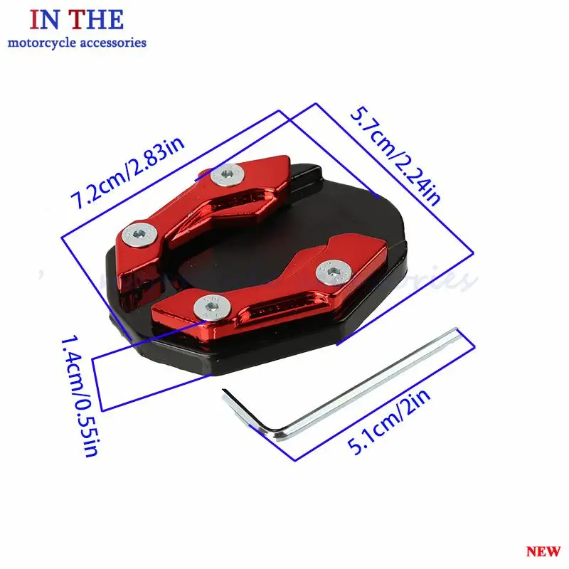 

high-quality NEW Motorcycle Bikes Kickstand Extender Foot Side Stand Extension Foot Pad Support Plate Motorcycle Accessories