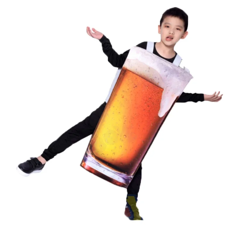 Adult Funny Beer Costumes Halloween Food Role Play Kids Unisex Slice Pizza Creative Costumes Carnival Party Fancy Dresses