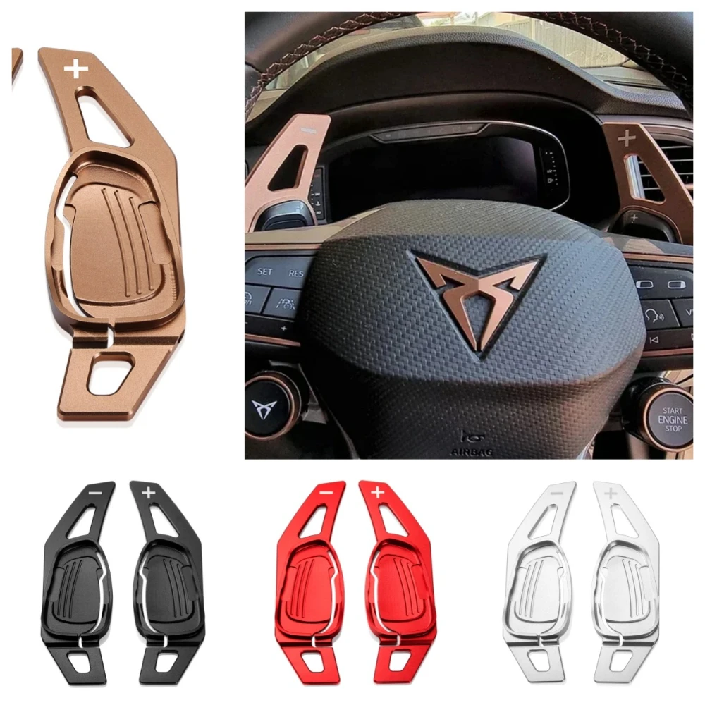 Car Accessories For Cupra Ateca Formentor Leon 2021 2022 2023 Car Steering Wheel Shift Paddle Gear Paddles DSG Extension Styling
