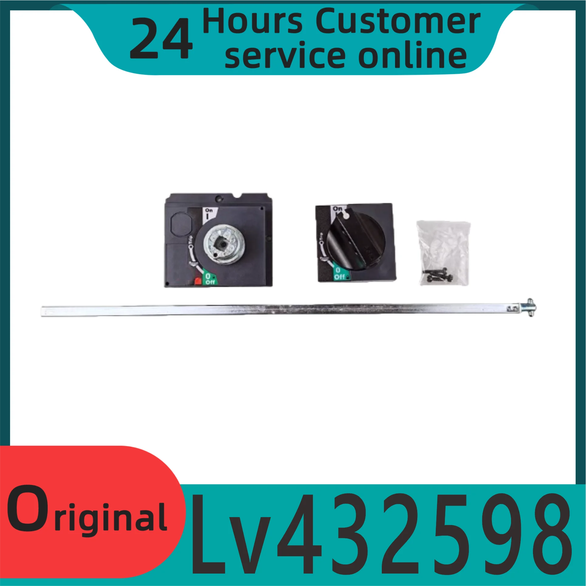 Lv432598 Extended Rotating Handle, Compact Nsx 400/630, Powerpact Multistandard L, Easypact Cvs 400/630, Black Standard Handle,