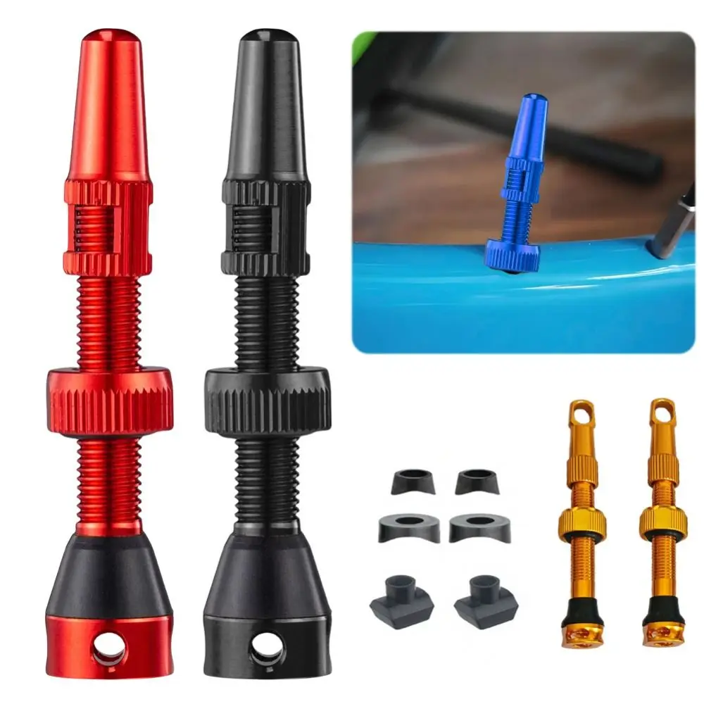 

1/8Pcs 40mm Bicycle Valve Set with Wrench Cap Multicolor Aluminum Alloy Valve Aluminum Alloy Valve Core Tubeless Tire Valve