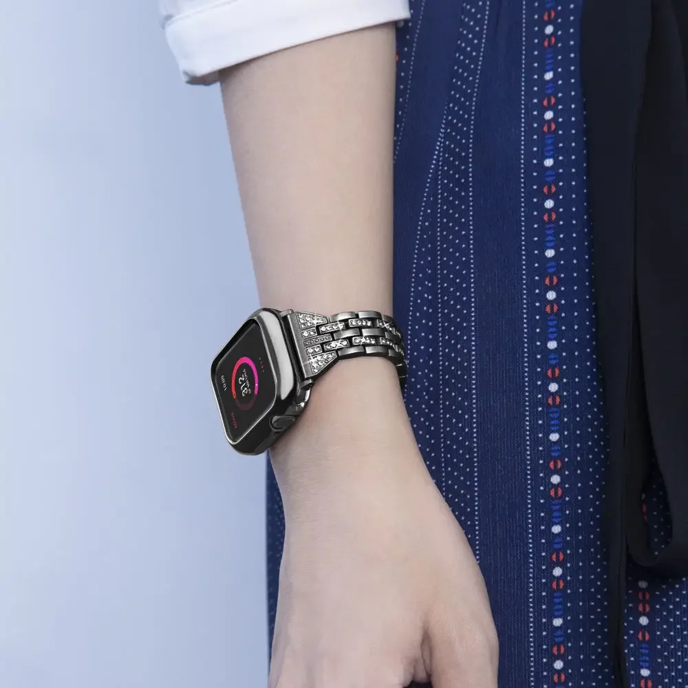 Luxury Metal Strap for Apple Watch 8 7 6 5 4 SE 45mm 44mm 41mm 40mm Stainless Steel Diamond Bracelet for Ultra 49mm 10 46mm 42mm
