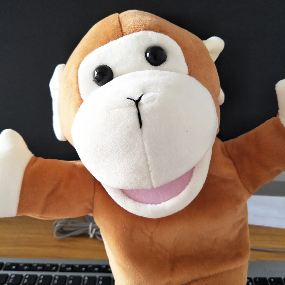 Offener Mund Affe Handpuppe Plüschtier Gefülltes Geschenk für Kinder Aufklärung Bildung