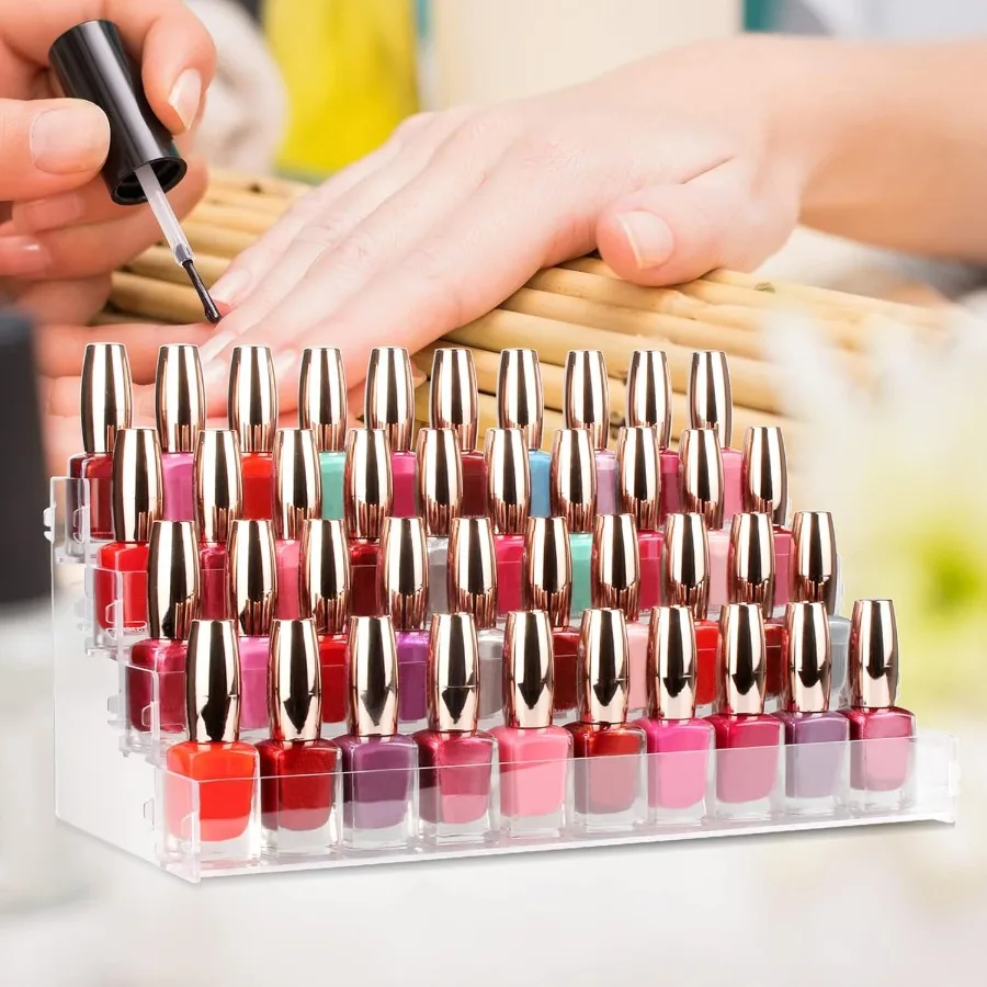 4단 아크릴 선글라스 및 매니큐어 정리대 침실 욕실용 무취 접착제 조립 필요 없음