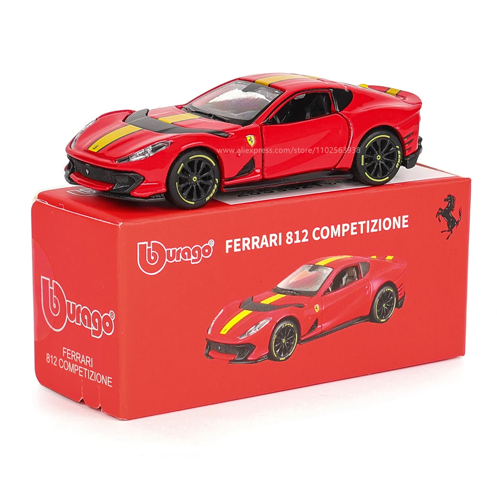 Bburago-Modèle de voiture Ferrari authentique pour enfants, éventuelles 1, 812, COMPETIZIONE, ENZO, F40, F12TDF, SF90, série de jouets cadeaux de Noël pour garçon, 1:64