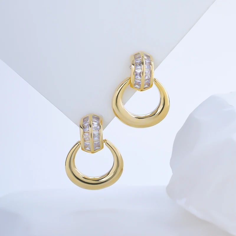 Sparkling Sterling Silver fashion Stud Earring 925 Silver Bow Drop Hoop Earrings for Women Small Simple Jewelry