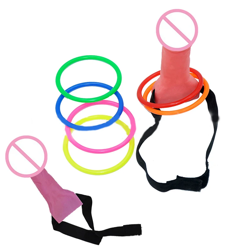 2pcs Bachelorette Party Favor, Inflatable Ring Toss Game 𝐏𝐞𝐧𝐢š Ring Toss Kit Funny Party Toss Game Night Out Party Supplies