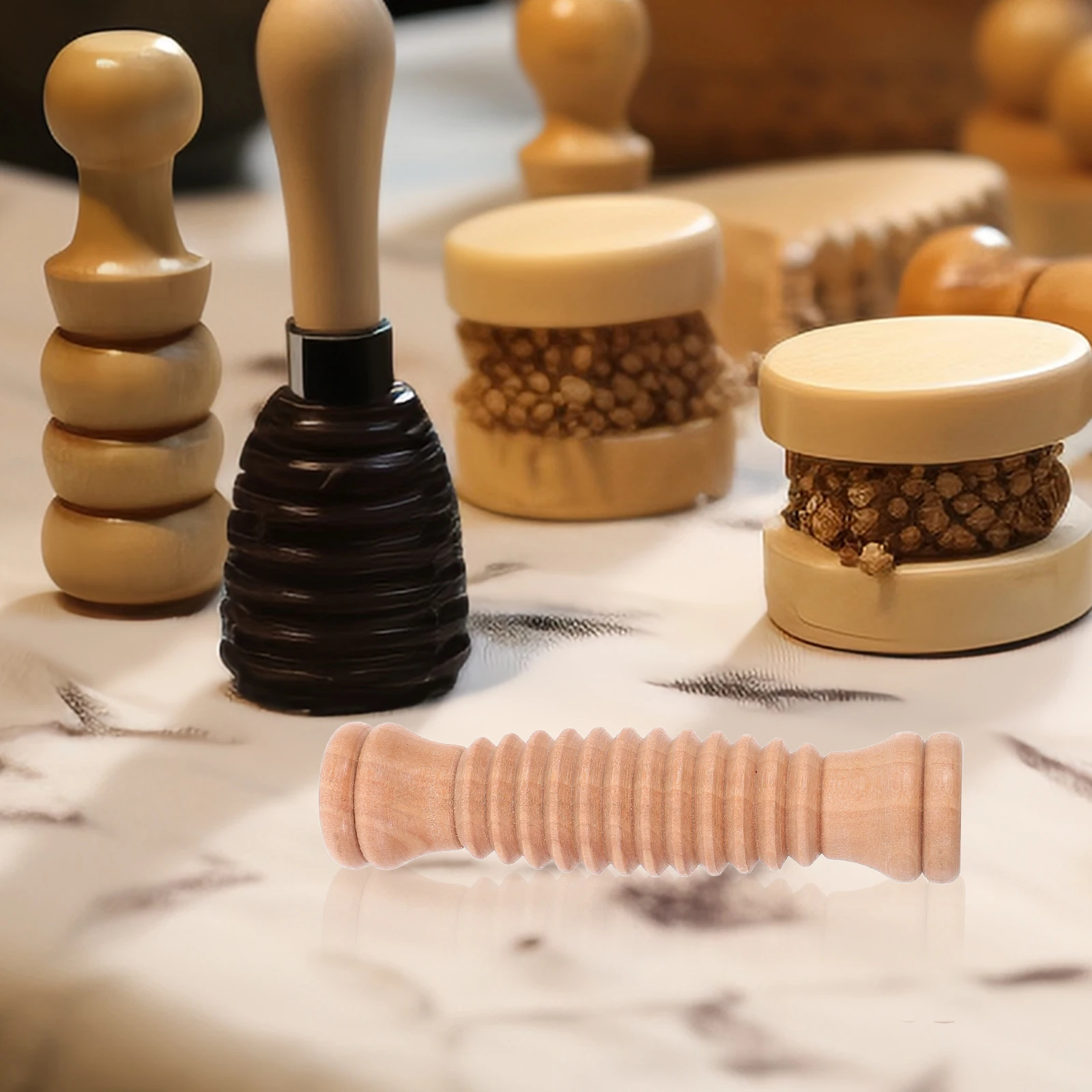 

Wooden Foot Massager Grooved Muscle Roller Stick For Leg Calf Foot Massage Therapy Tool Lymphatic Drainage Fascia Release