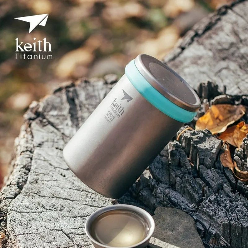 

Double layer pure titanium cup, office cup, household water cup, outdoor portable water cup, multifunctional tea brewing device