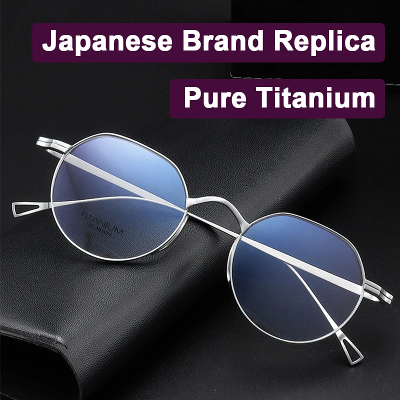 

Japanese Style Luxury Brand Replicas Men Vintage Pure Titanium Glasses Frame Women Ultralight IP Coating KMN Design Spectacles