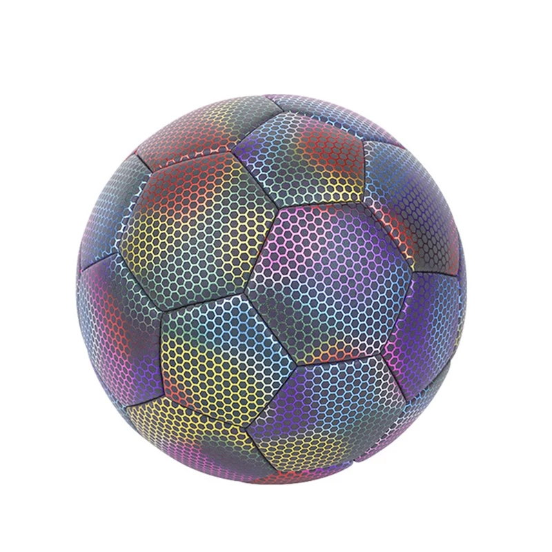 

Holographic Soccer Ball - Glow In The Dark, Reflective, Size 5 - Perfect For Kids Durable Easy Install