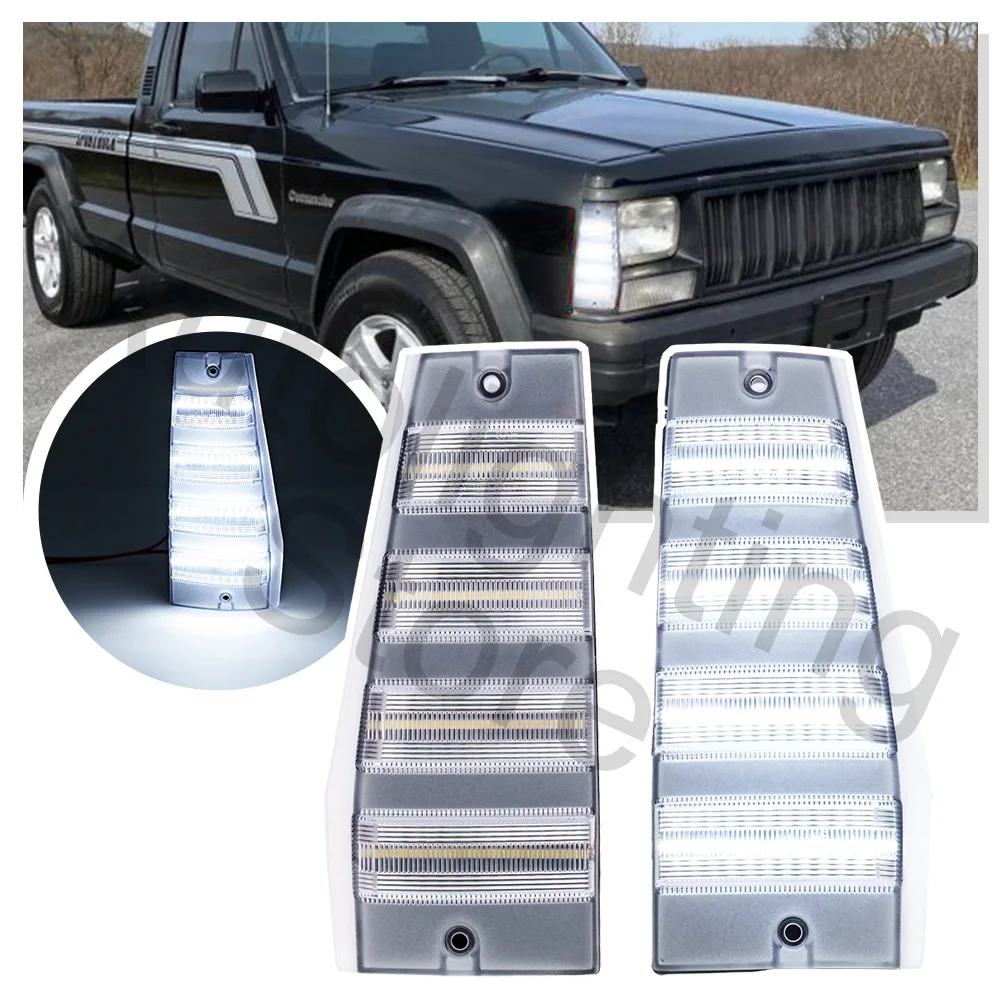 2PCS LED Front Bumper Side Marker Light for Jeep Cherokee XJ 1984-1996 Wagoneer 1984-1990 Comanche turn signal light