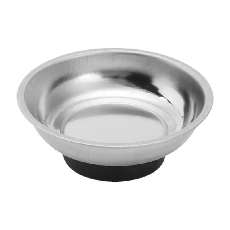 

Round Magnetic Parts Tray Bowl Dish Stainless Steel Garage Holder Tool 3/4/6 inches