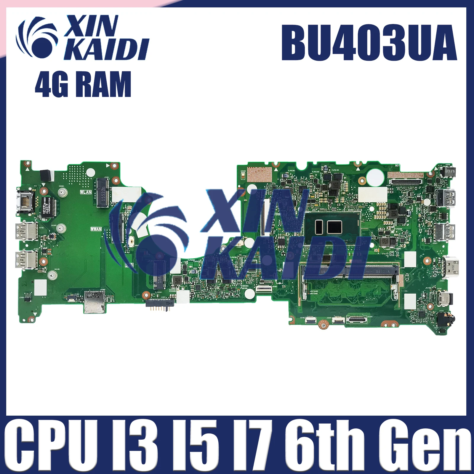 

BU403UA Notebook Mainboard For ASUS PRO B8430UA PU40UA P5430UA BU403U PU403UA Laptop Motherboard CPU i3 i5 i7 6th Gen 4GB RAM