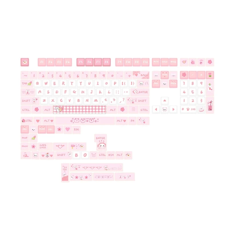 

Keycap Set MAD Pink Keycaps for 146 Keys ThermalSublimation Craft for Mechanical Keyboards Girls Gift