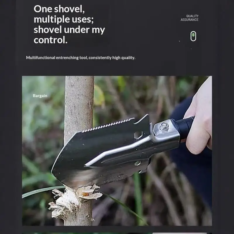Outdoor Multi-functional Military Shovel - Portable Stainless Steel Camping & Garden Digging Spade, Ideal For Outdoor Adventures