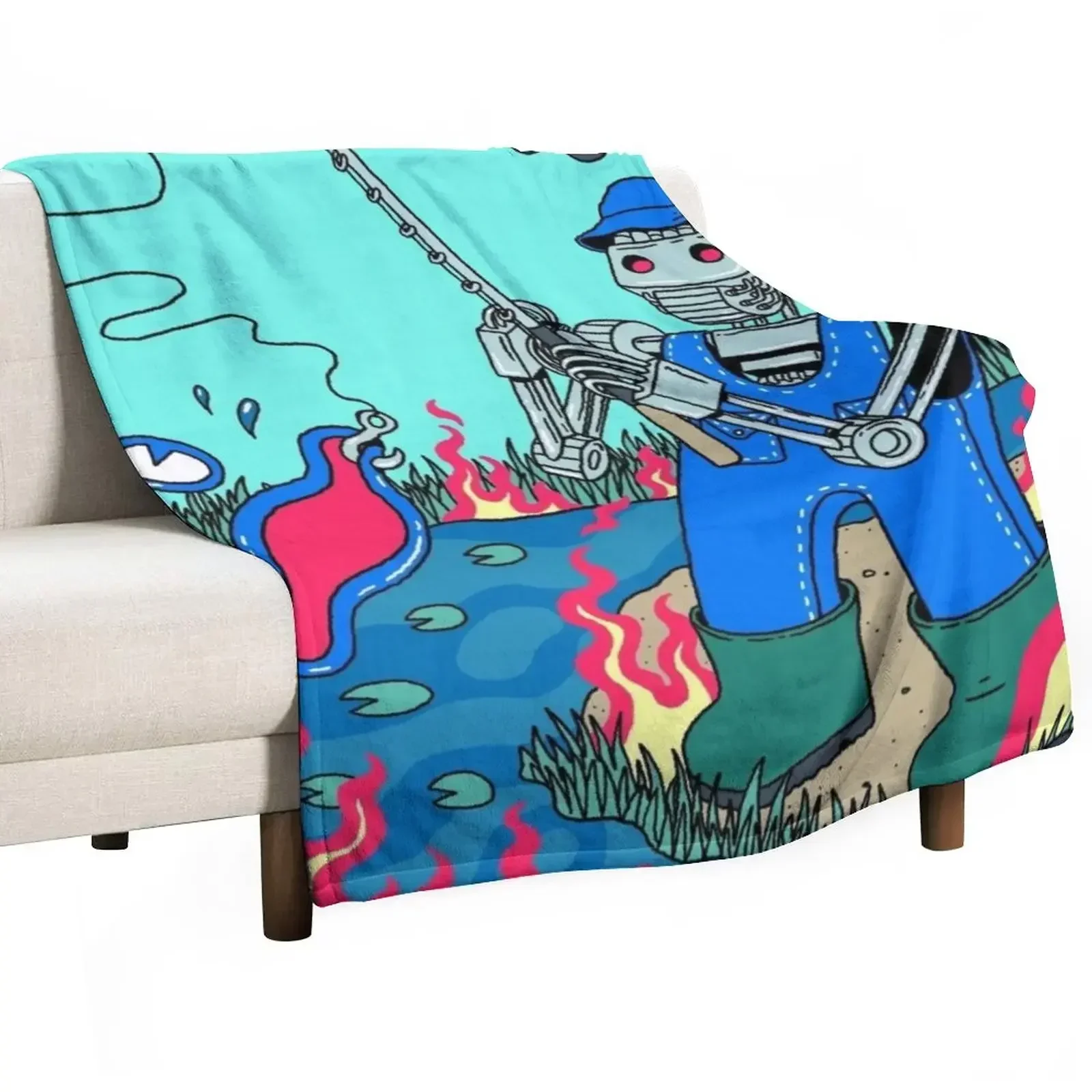 Fishing For Fishies Art - King Gizzard And The Lizard Wizard Throw Blanket Comforter decorative Kid'S Blankets