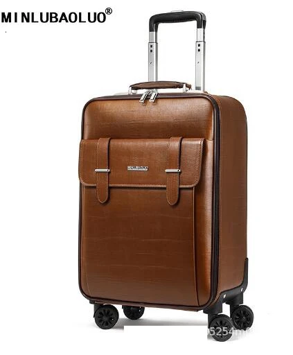 24 inch leather Luggage Suitcase Men Business Travel Suitcase 20