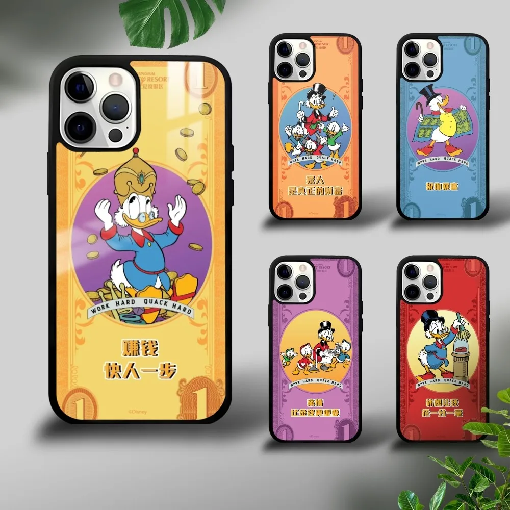 Scrooge McDuck Money Art Phone Case For iPhone 16 15 14 13 12 11 Pro Xs Max Mini Plus Celulares Hard Funda