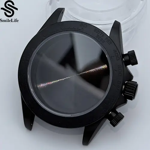 SmileLife 39mm VK63 Silver/Black/Gold Watch Case Sapphire Glass Ceramic/Steel Bezel Fit VK63 Quartz Movement Watch Accessories - Image 13