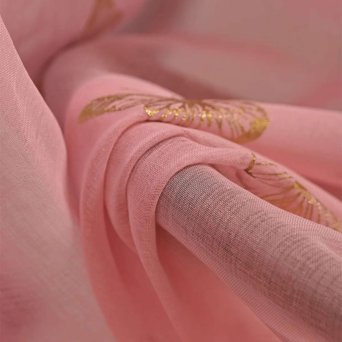 Curtain Pink Butterfly Sheer Window Curtains for Girl Bedroom Soft Grommet Top Drape Living Room Decor