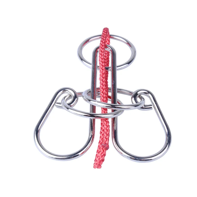 Metal Wire Rope Ring Puzzle Traditional Educational Magic Game Puzzles Solution for Adults Children