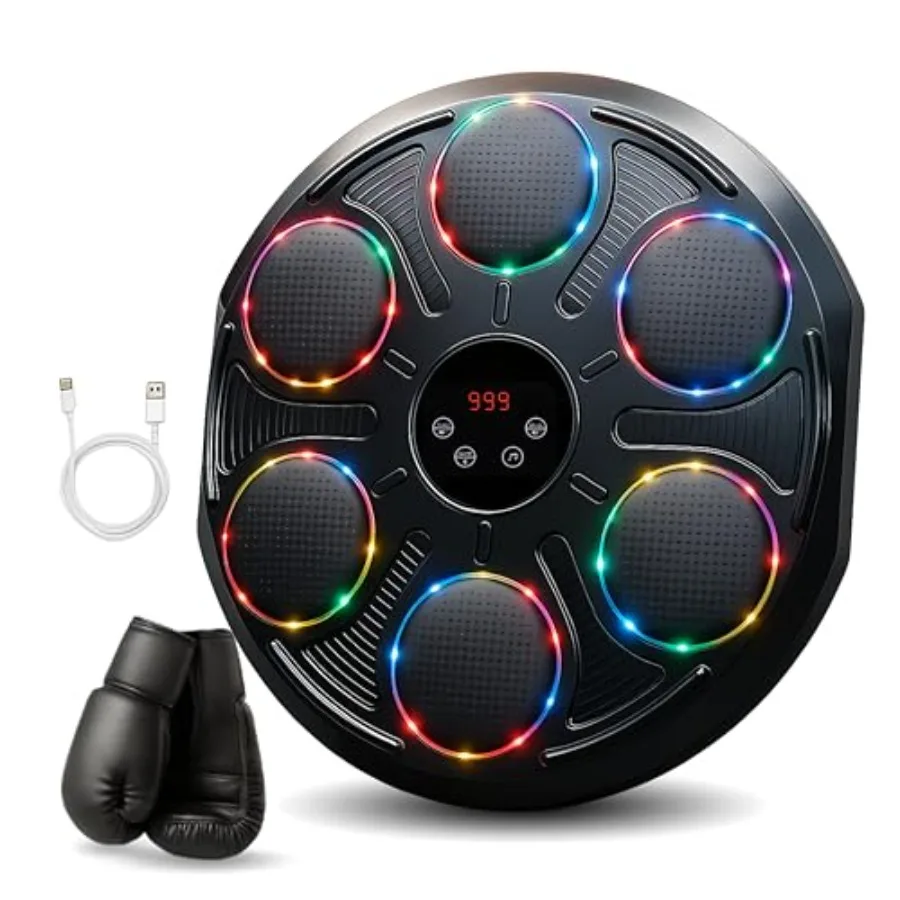 

Умная музыкальная боксерская машина для взрослых, настенная, с Bluetooth, светящаяся панель для ударов, 12 режимов, регулировка скорости и высоты