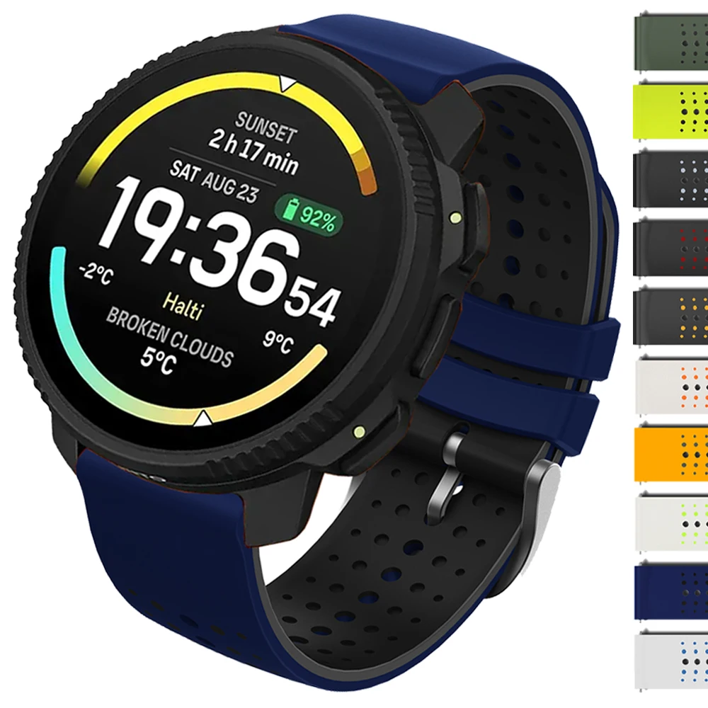 22mm Silicone Watch Strap For Suunto Vertical 2/RACE RUN/RACE S/Race 2 Wristband For Suunto 9 PEAK PRO DLC/5 Peak/OCEAN Bracelet