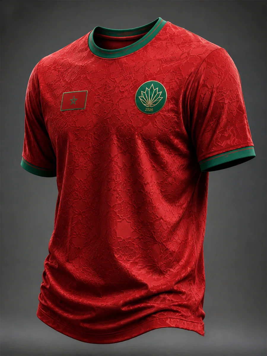 2027 Edition Moroccan Fan Football Training T-shirt 3D Printed - Fashionable Jersey Comfortable - Family-Promoting Clothing