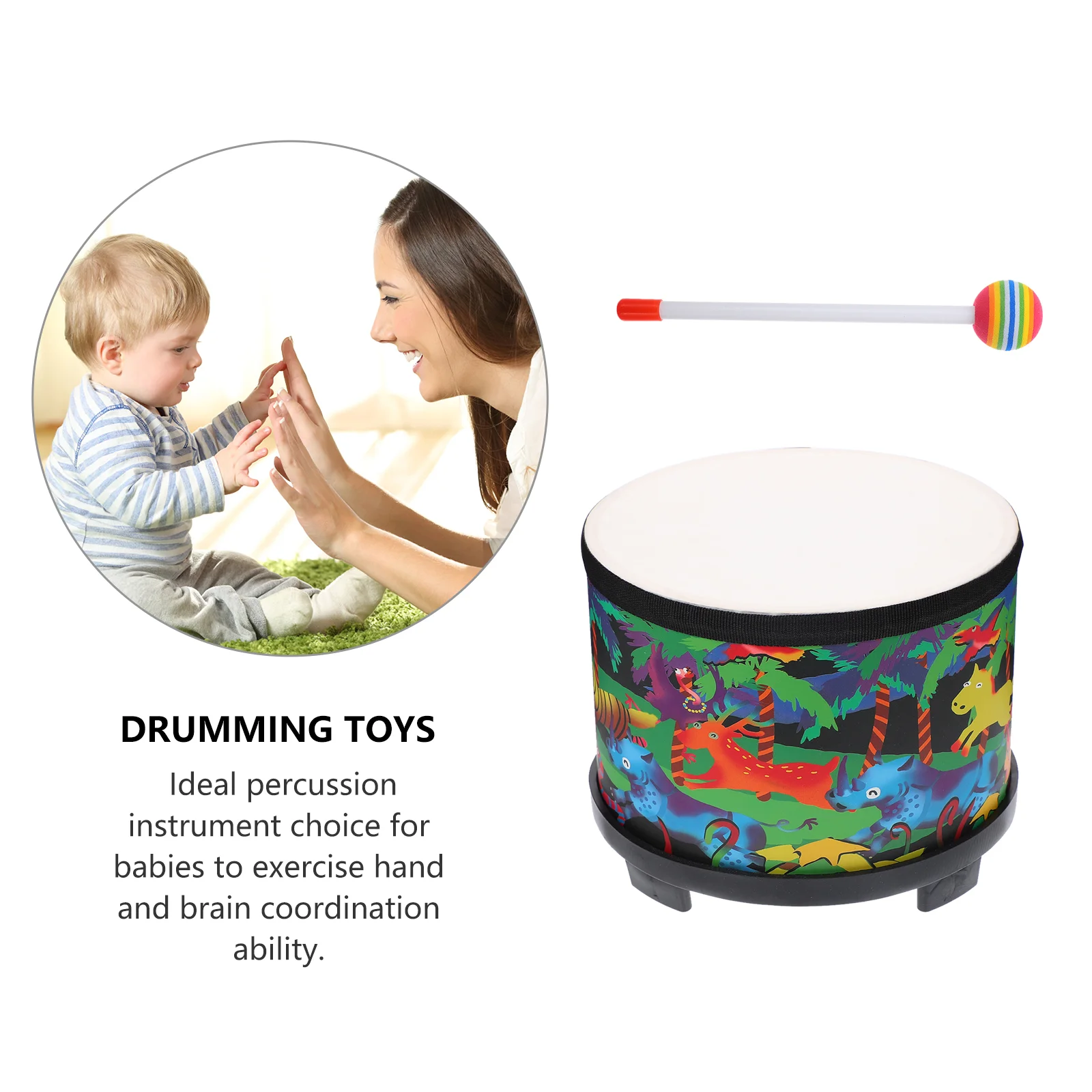 Bass Drum Juguetes musicales Percusión Instrumentos para niños Mano para niños Navidad