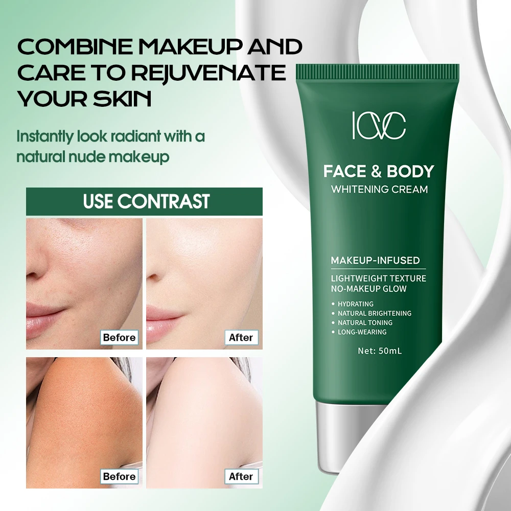 Face & Body Tone-up  Cream Makeup-Infused Lightweight Texture No-Makeup Glow Hydrating Natural Brightening Long-Wearing