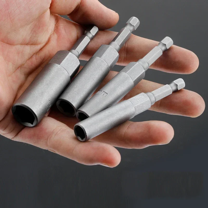 1pcs 5.5mm-16mm Length Universal Bolt Nut Driver Sockets Bit Set Deep Electric Wrench Socket 1/4Inch 6.35mm Hex Shank Hand Tools