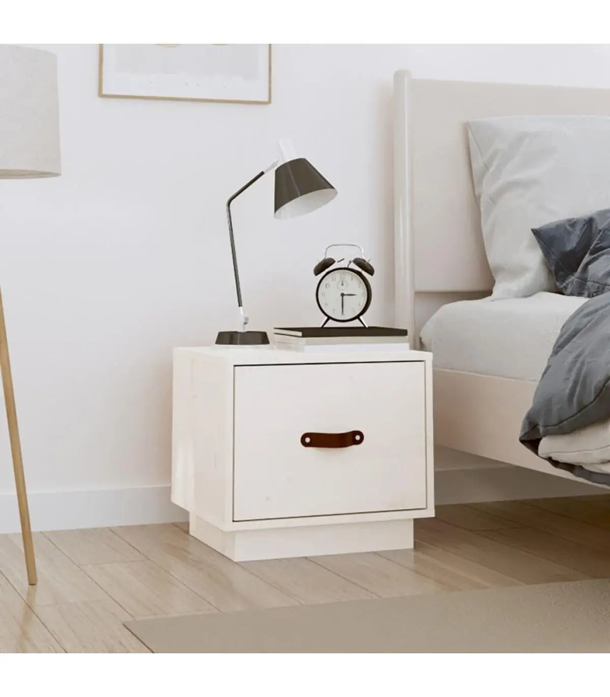 Bedside tables bedside table White Pine solid wood 40x34x35 cm