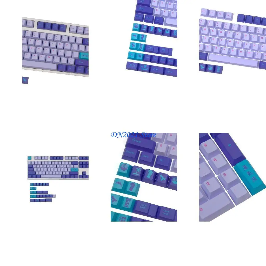 

F3KE 128PCS Steam Keycap PBT Cherry Profile Standard Sublimation Process Keycap