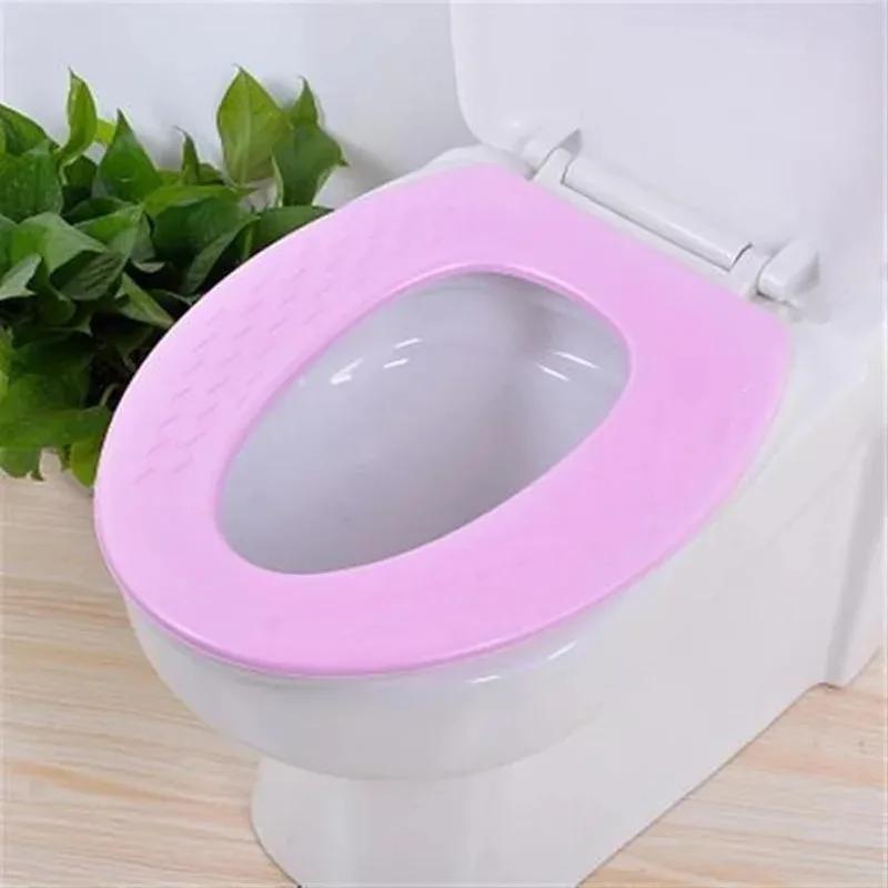 Capa de espuma para tampa de vaso sanitário, lavável, à prova d'água, adesivo portátil de silicone, capa para assento de vaso sanitário, acessórios de banheiro