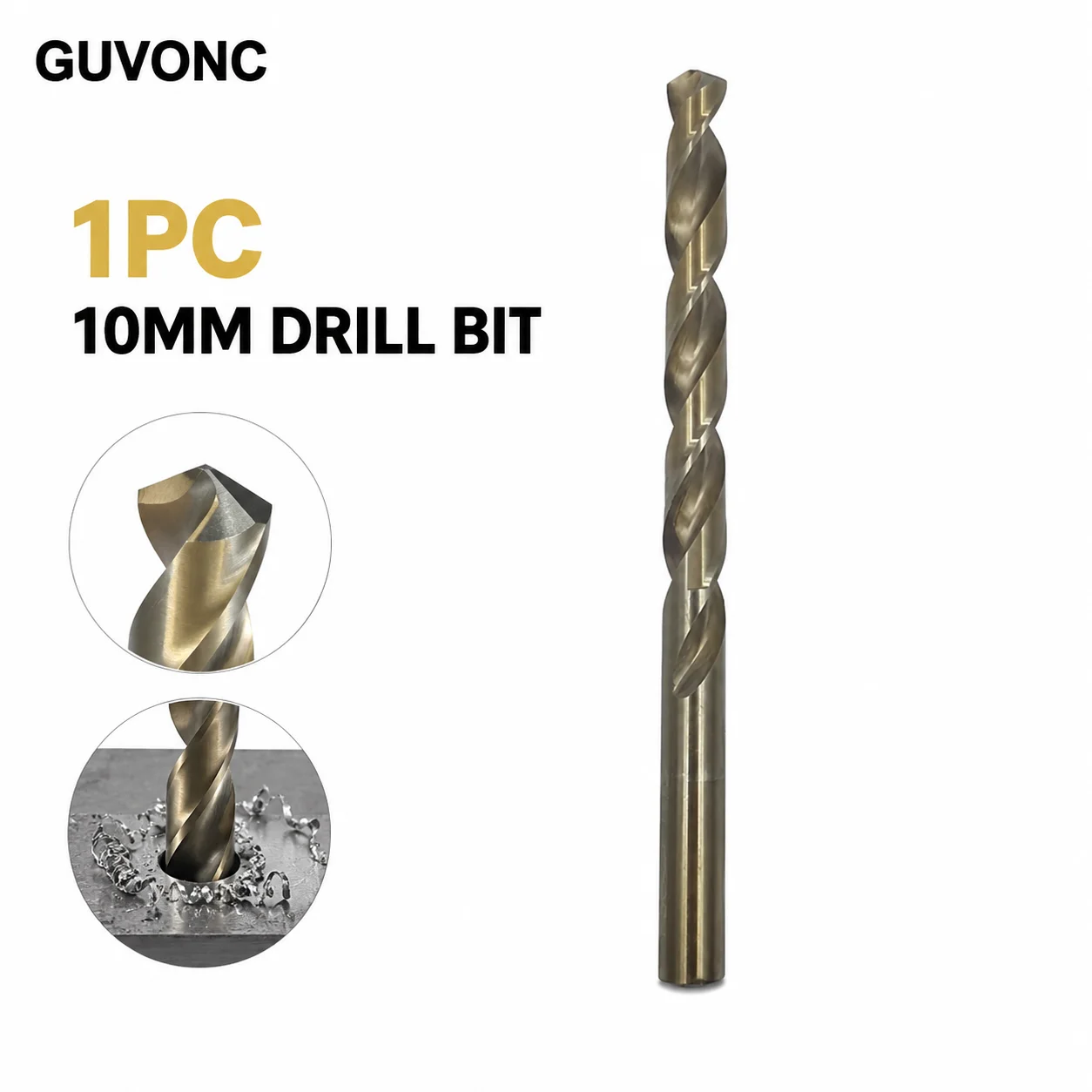 10mm High Hardness Twist Drill Bit Wear‑Resistant Spiral Flute Bit for Household & Industrial Drilling Work