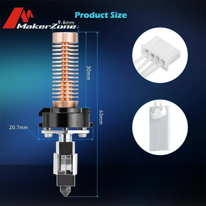 For FLASHFORGE Adventurer 5M Pro 5M High-Speed Upgraded Hotend Ceramic Heating 24V with BambuLab Replaceable Style Nozzle