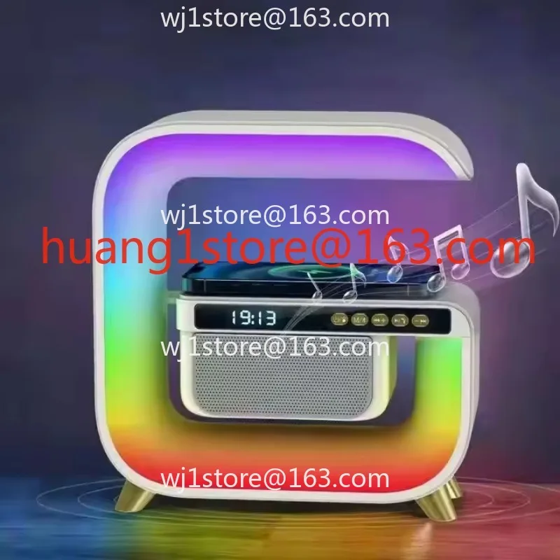 Multifunctional BT Light Emitting Diode Speaker Alarm Clock, Wireless Charging Mobile Phone 15w Color Subwoofer RGB