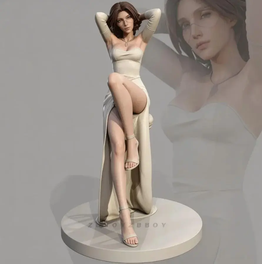 50mm 75mm 90mm 3D Printed Model of Fashion Female Statue DIY Self-assembly and Coloring Figurine Miniature Craft Gift