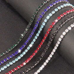 316L Stainless Steel Necklaces For Women White Pink Red Luxury Shiny Zircon Necklace Men Fashion Jewelry Party Wholesale