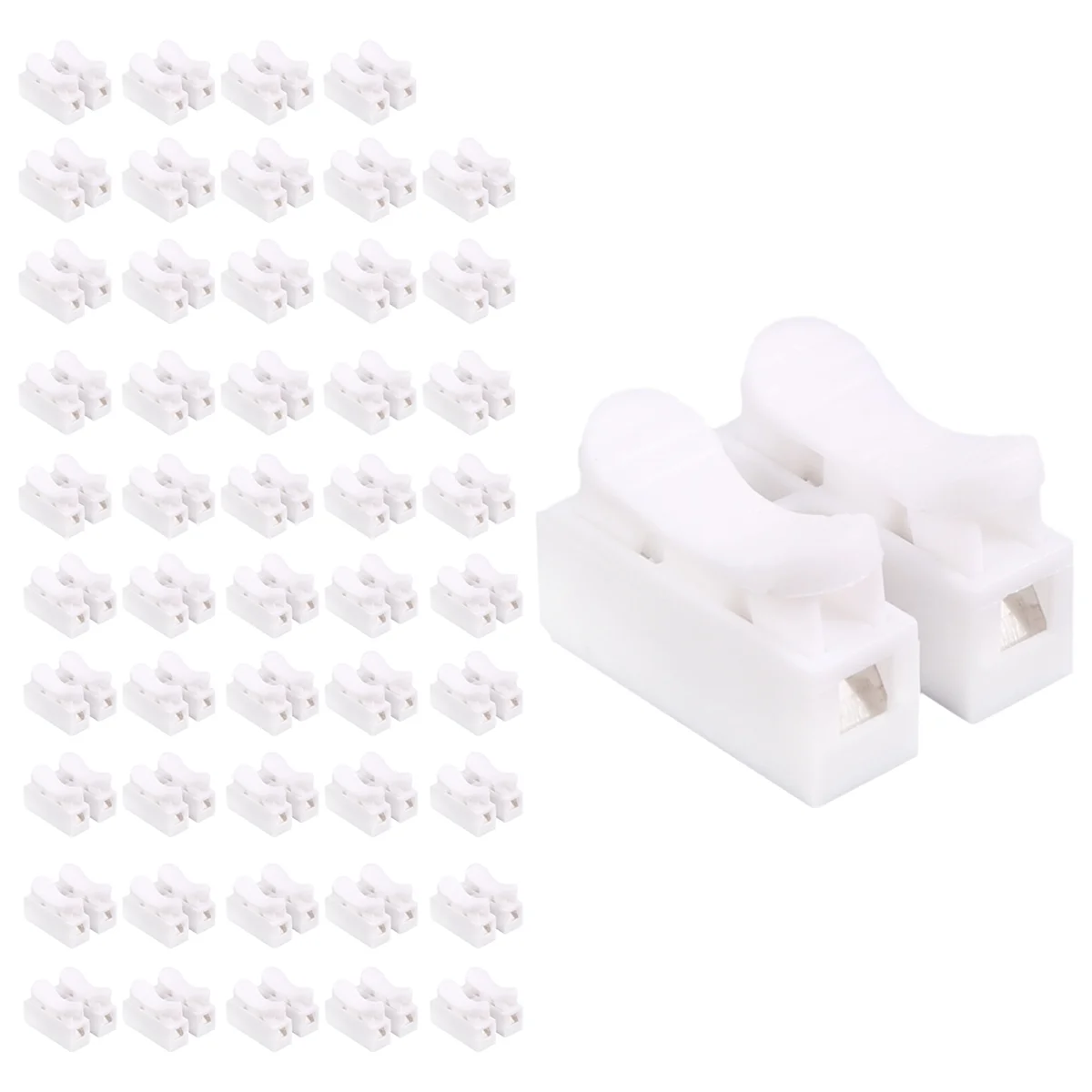 Melhor qualidade 50 peças ch2 mola conector de fio rápido braçadeira de cabo conector de bloco terminal para luz de tira led