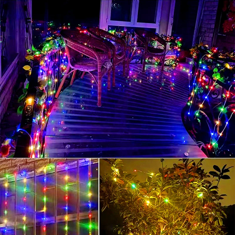 20M RGBIC Fairy String Light Solar Bluetooth Waterproof Garland Christmas String Lamp Smart Dreamcolor for Christmas Party Home
