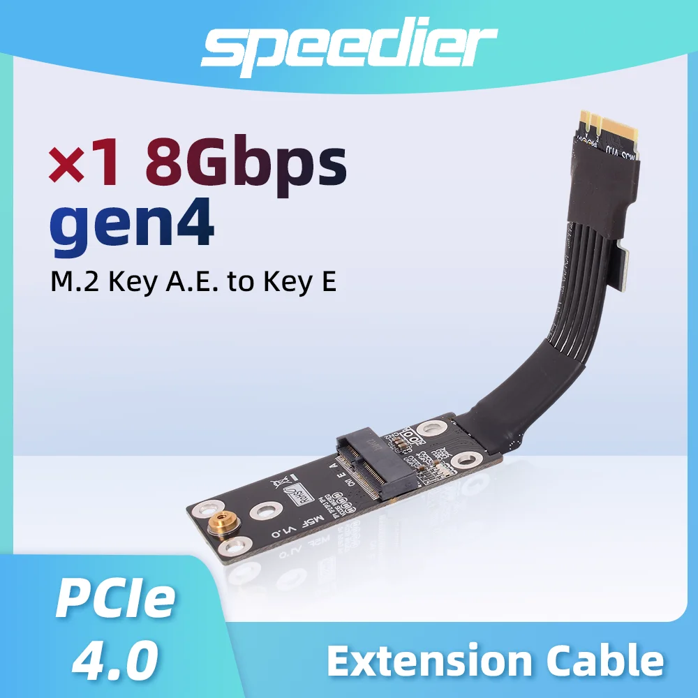 

Speedier M.2 Key A.E. WiFi Card Extension Cable PCIe 4.0 X1 16G/bps 90 - 180 Degree Support Customized Length of 5-100cm