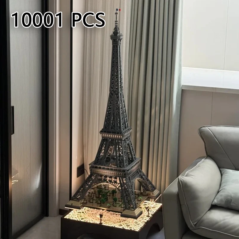 In Voorraad 10001PCS 10307 Parijs Eiffeltoren Bouwstenen Grote Architectuur Model Kit Bricks Speelgoed voor Kinderen Volwassenen - afbeelding 1